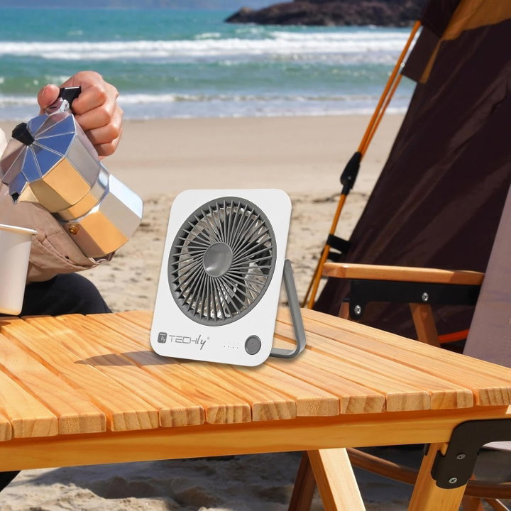 Ultra Slim Foldable Portable Desk Fan 4 Speeds - Techly IC-FAN-DSK1WG