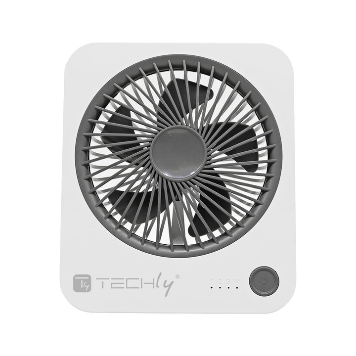 Ultra Slim Foldable Portable Desk Fan 4 Speeds - Techly IC-FAN-DSK1WG