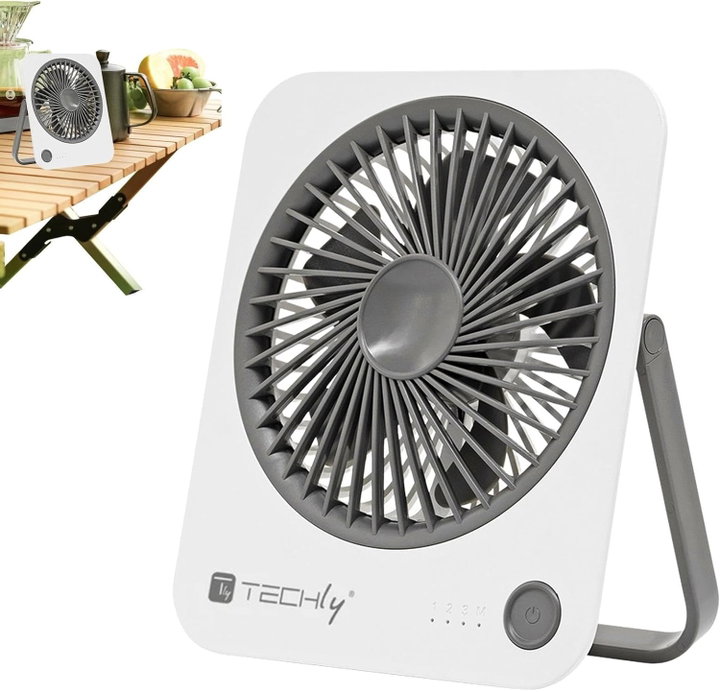 Ultra Slim Foldable Portable Desk Fan 4 Speeds - Techly IC-FAN-DSK1WG