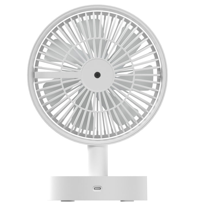 Mini rotating table fan 10 speeds USB recharge - Techly IC-FAN-DSK2W