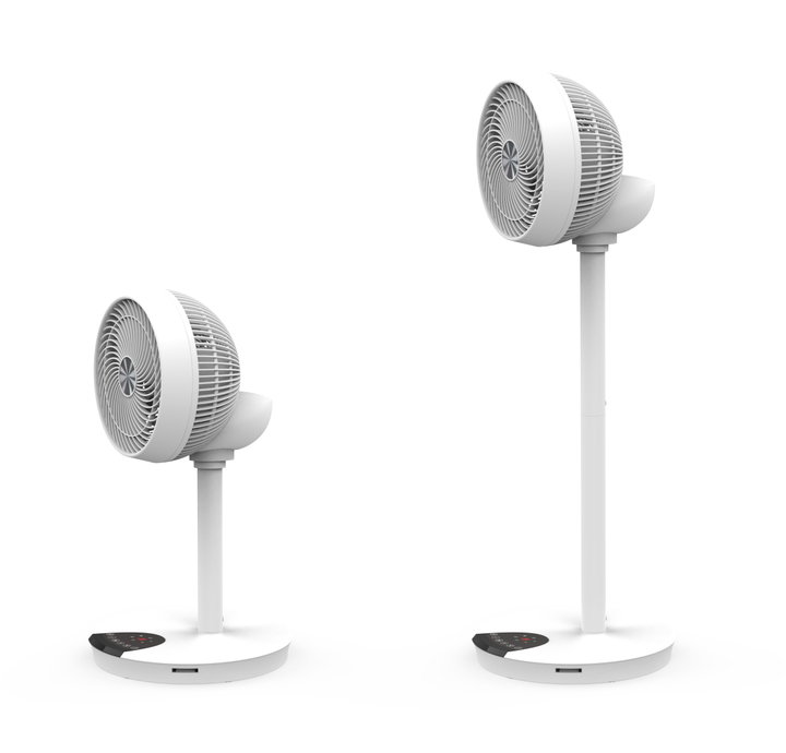 Fan 9'' 2 in 1 Floor stand 2 Heights 12 Speeds Remote control Oscillation 720° Timer - Techly IC-FAN-FLS1W