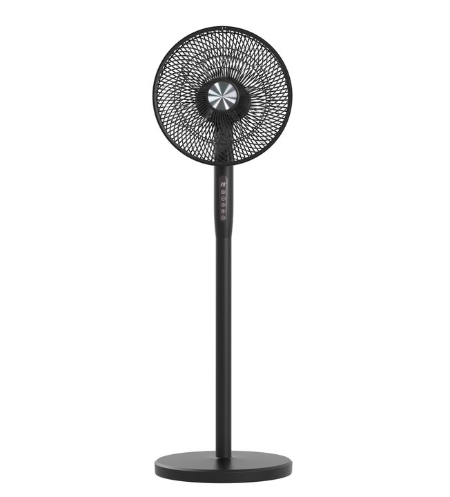 Fan 12'' 2 in 1 Floor stand 3 Heights 12 Speeds Remote control Oscillation 720° Timer - Techly IC-FAN-FLS2BK