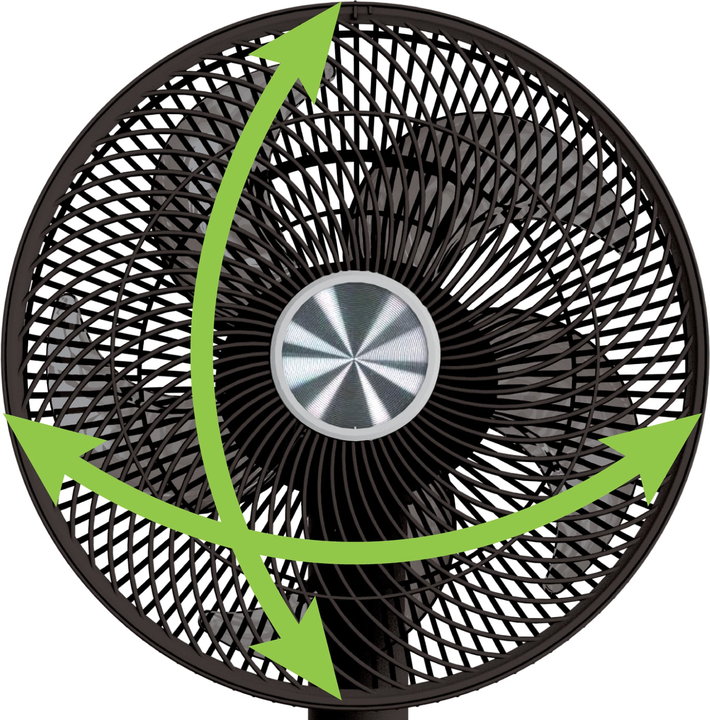 Fan 12'' 2 in 1 Floor stand 3 Heights 12 Speeds Remote control Oscillation 720° Timer - Techly IC-FAN-FLS2BK
