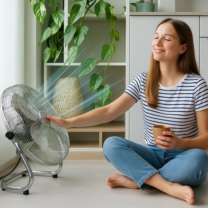 Industrial Floor Fan Diameter 45 cm 3 Power Levels - Techly IC-FAN-IND18S
