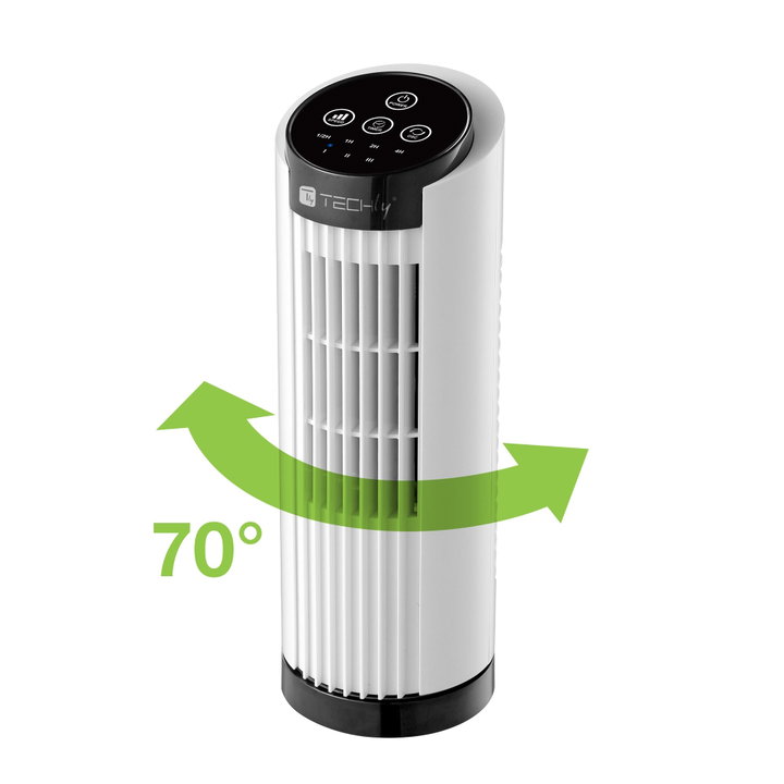 Mini Tower Fan 13'' 3 Speeds Touch Oscillation 70° Timer - Techly IC-FAN-TF1