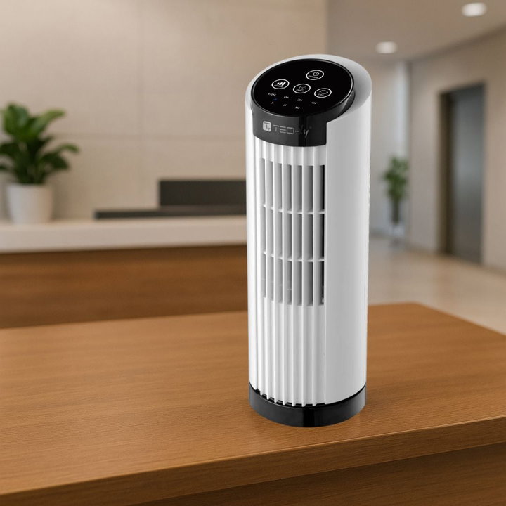 Mini Tower Fan 13'' 3 Speeds Touch Oscillation 70° Timer - Techly IC-FAN-TF1
