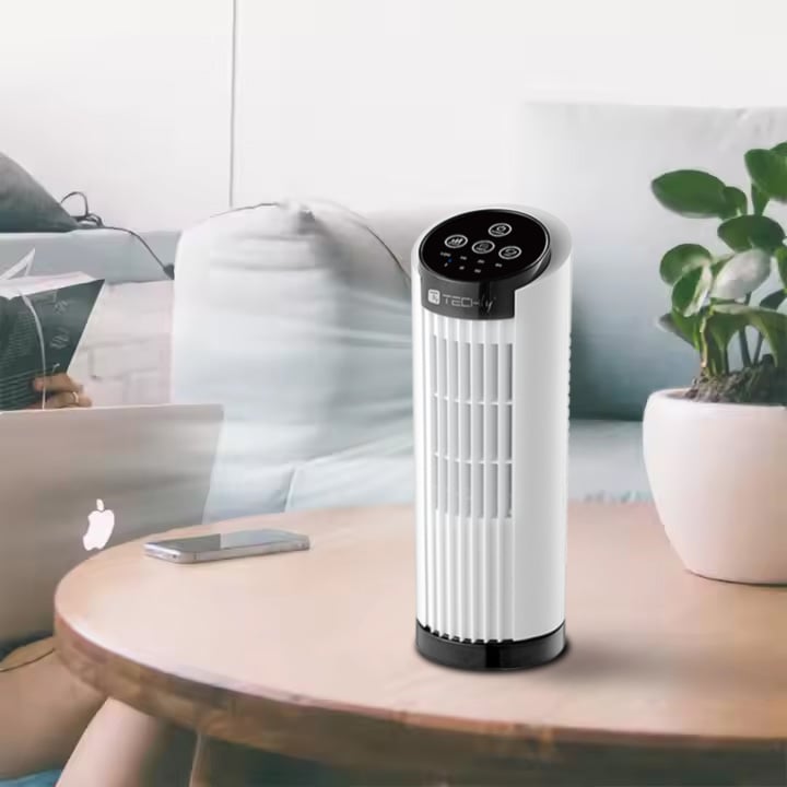 Mini Tower Fan 13'' 3 Speeds Touch Oscillation 70° Timer - Techly IC-FAN-TF1