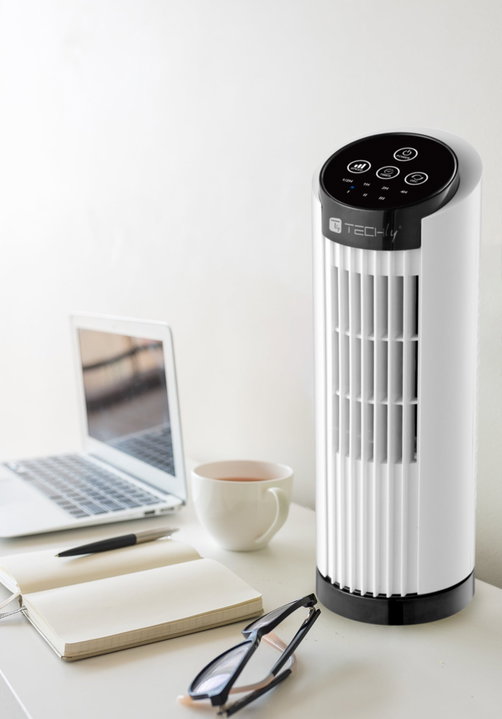 Mini Tower Fan 13'' 3 Speeds Touch Oscillation 70° Timer - Techly IC-FAN-TF1