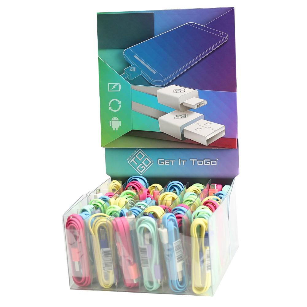 Espositore 48 Cavi Flat USB A / Micro USB B Multicolor - Bluediamond TO GO IC-GD2881X