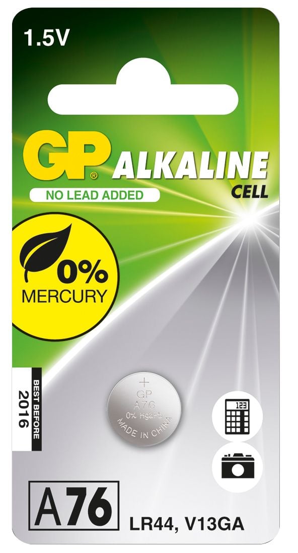 Blister 1 Batteria a bottone A76 LR44 - GP Batteries IC-GP102002