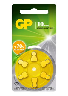 Blister 6 Batterie a Bottone ZA 10/PR70 per Apparecchi Acustici - GP Batteries IC-GP103248