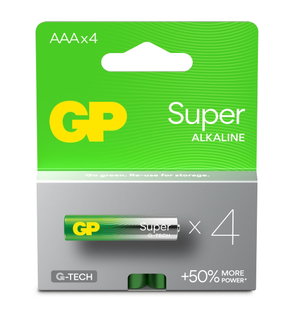 Pack of 4 Super Alkaline Batteries Ministilo AAA 24A/LR03 - GP Batteries IC-GP151428
