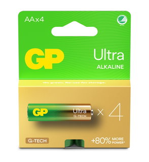 Confezione 4 Batterie GP Ultra Alcaline Stilo AA 15AU/LR6 - GP Batteries IC-GP151430