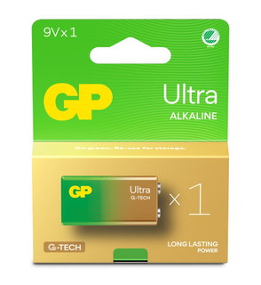 GP Ultra Alkaline Battery 9V 1604AU/6LF22 - GP Batteries IC-GP151434