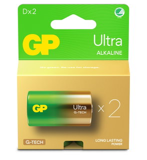 Pack of 2 GP Ultra Alkaline Torch D 13AU/LR20 - GP Batteries IC-GP151436