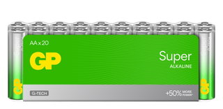 Pack of 20 GP Super Alkaline Stilo AA 15A/LR6 - GP Batteries IC-GP151439