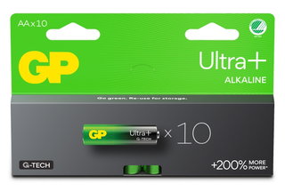 Pack of 10 GP Ultra Plus Alkaline Stilo AA 15AUP/LR6 - GP Batteries IC-GP151441