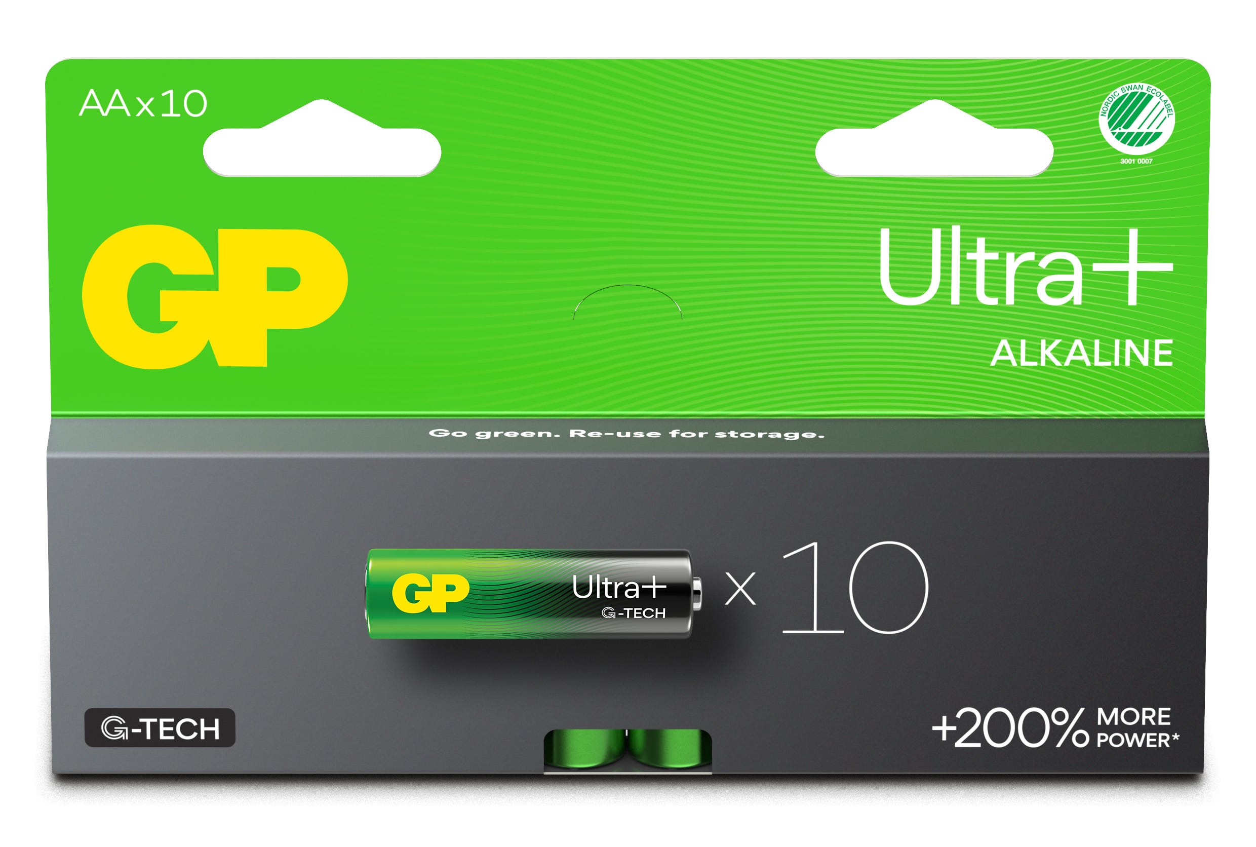 Pack of 10 GP Ultra Plus Alkaline Stilo AA 15AUP/LR6 - GP Batteries IC-GP151441