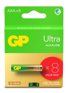 Pack of 8 GP Ultra Alkaline MiniStilo AAA 24AU/LR03 - GP Batteries IC-GP151444
