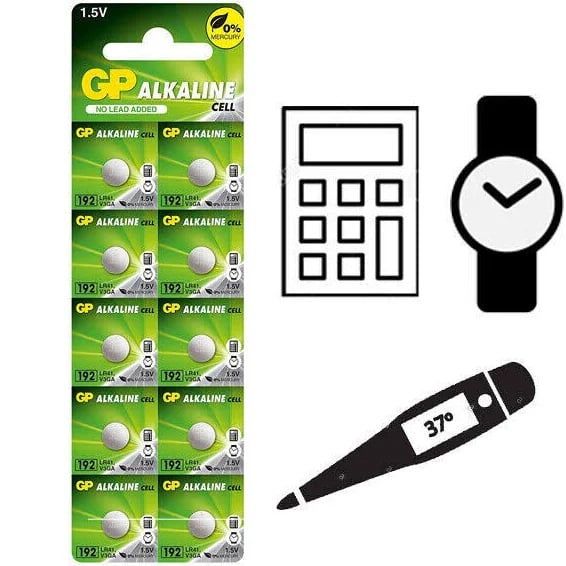 Blister 10 Batterie Alcaline Specialistiche LR41 - GP Batteries IC-GP17168