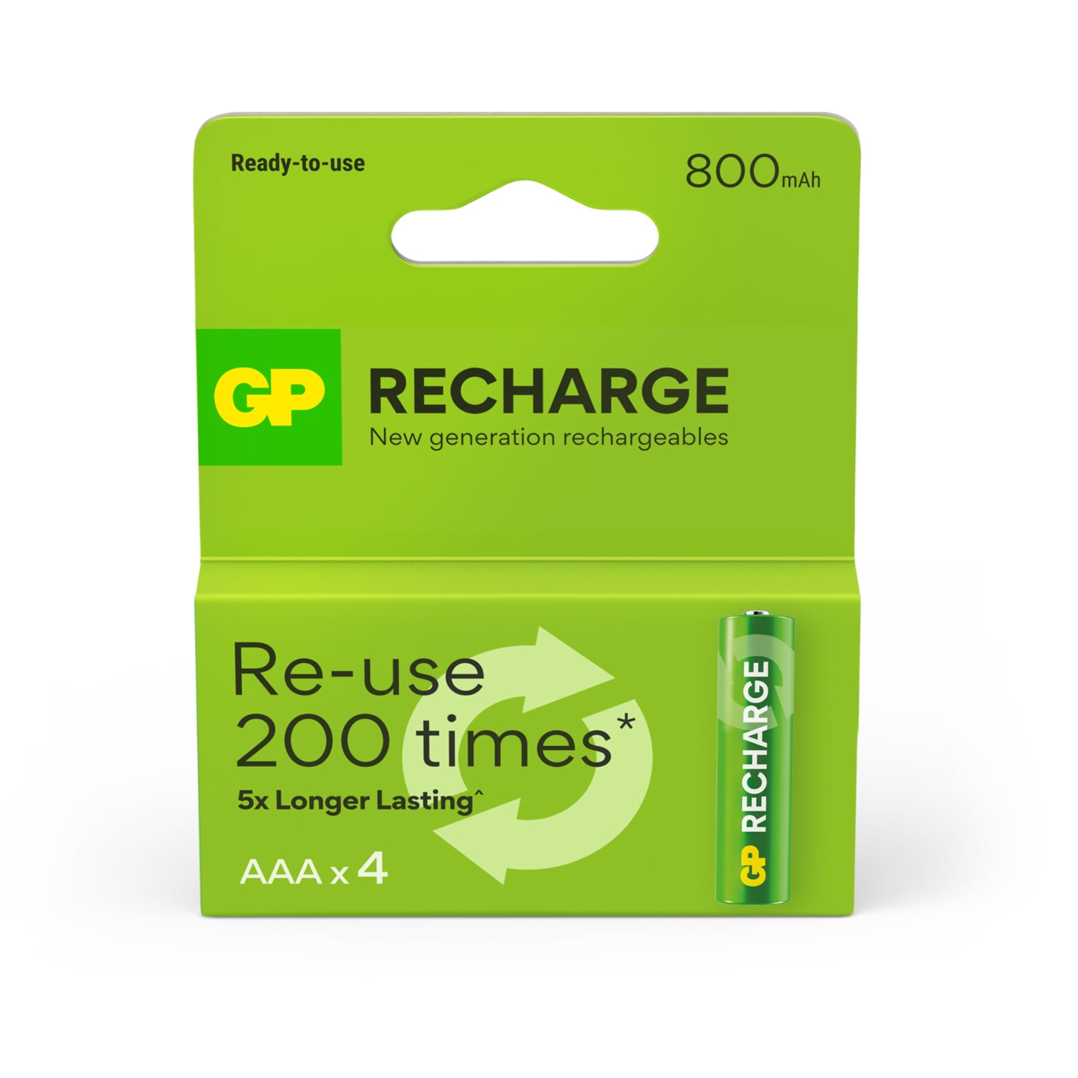 Blister 4 Rechargeable batteries AAA Mini Stilo 800 mAh GP ReCyko - GP Batteries IC-GP 201259