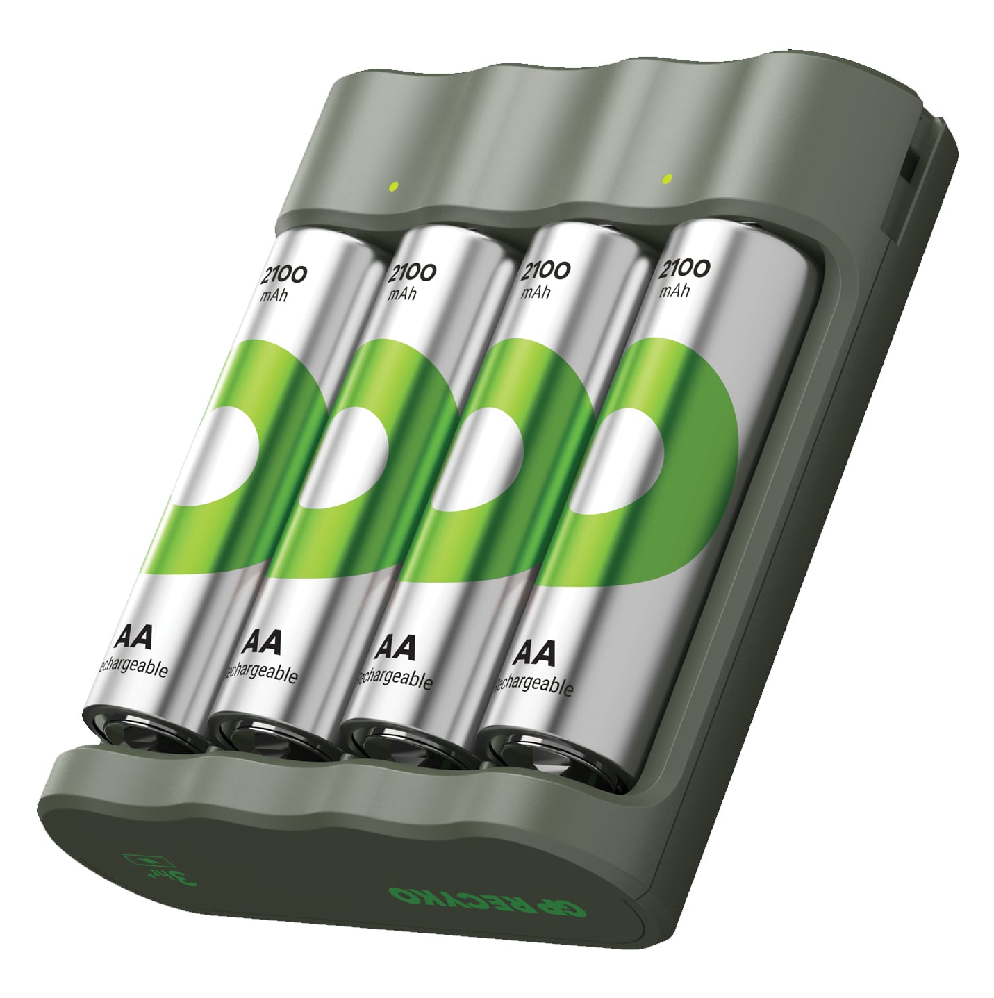 Caricabatterie per AA e AAA con 4 Batterie AA NiMH da 2100 mAh Incluse - GP Batteries IC-GP202261
