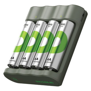 USB Charger for AA/AAA with 4 AA Batteries 2100 mAh - GP Batteries IC-GP202261