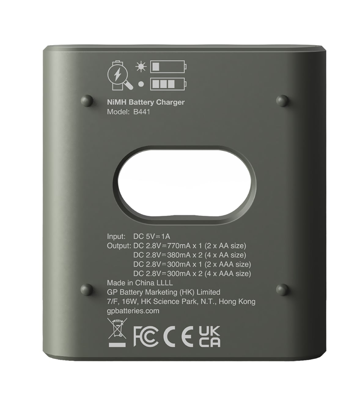 Battery charger for AA and AAA without Batteries - GP Batteries IC-GP 202271