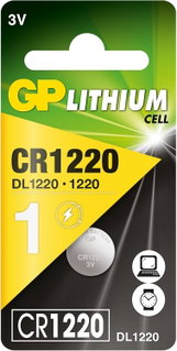 Blister 1 Batteria Litio a Bottone CR1220 - GP Batteries IC-GP2180
