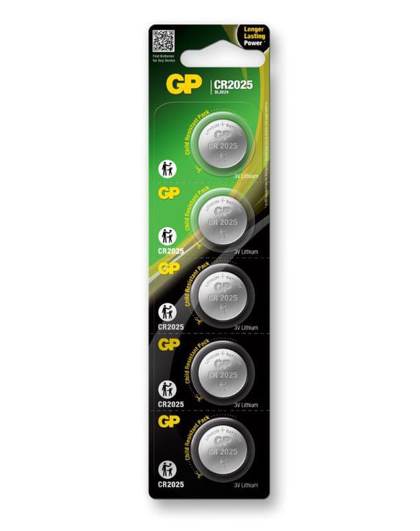 Blister 5 Batterie Litio a Bottone CR2025 - GP Batteries IC-GP2187