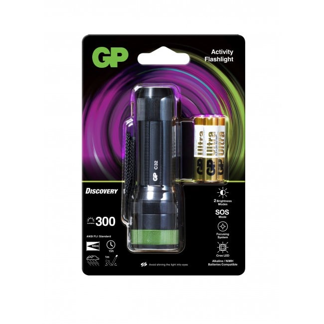 Torcia LED 300lm in Alluminio Anodizzato - GP Batteries IC-GP450052