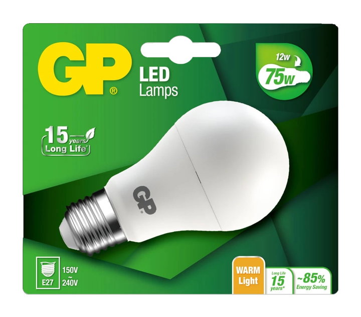 LED Globe Lamp E27 Warm White 12W - GP Batteries IC-GP472093