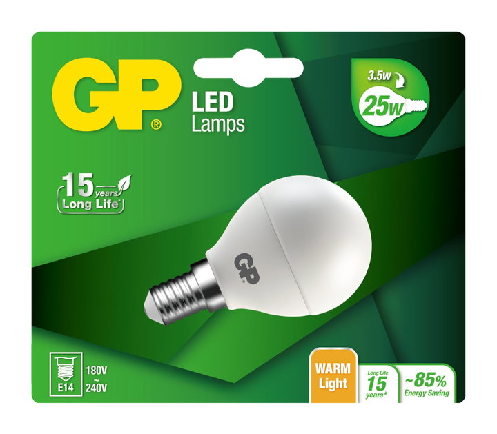 Lampadina LED Mini Globo E14 Bianco Caldo 3,5W - GP Batteries IC-GP472096