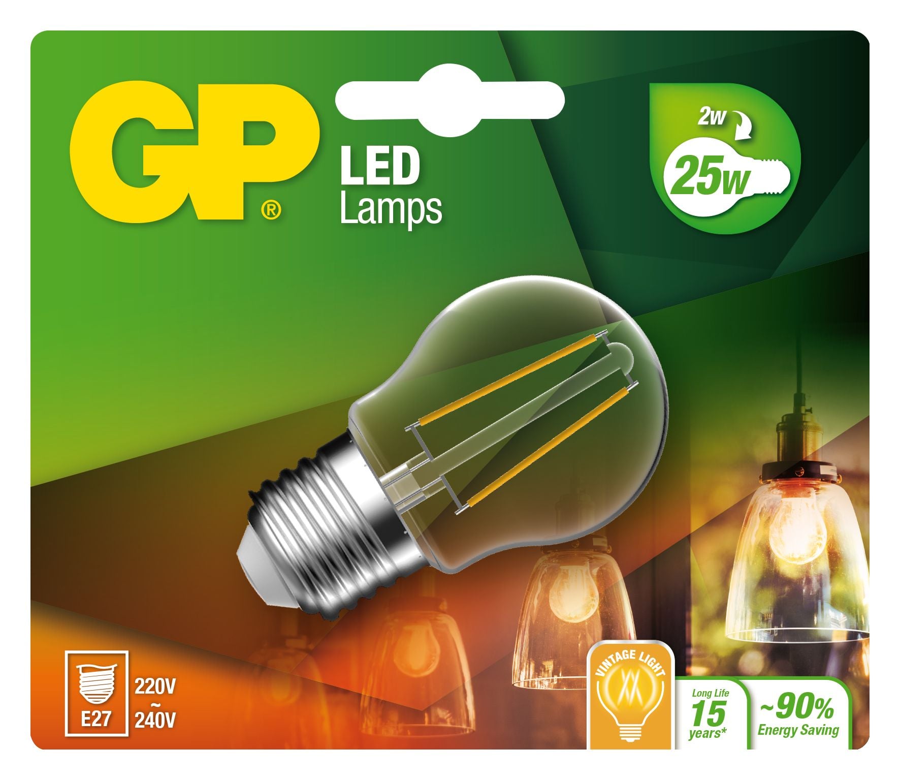 Lampadina LED E27 Bianco Caldo 2W Filamento Classe A++ - GP Batteries IC-GP472106
