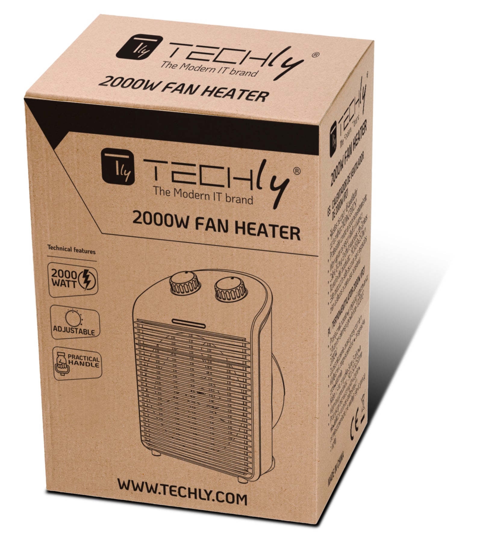2 Portable Thermoventilator 1000 / 2000 W IP 21 - Techly IC-HEAT 001