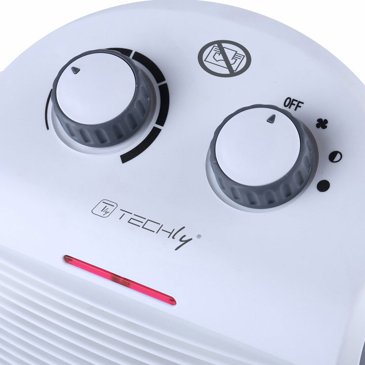 Portable Fan Heater 2 Heating Settings with Ventilation IP21 2000W - Techly IC-HEAT001