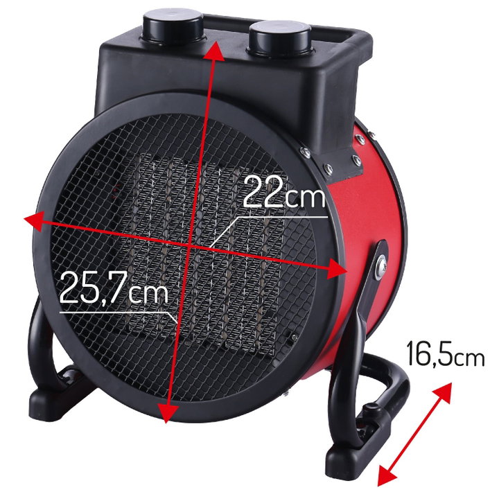 Industrial Ceramic Heater 2400W with Vertical Blowing Angle Adjustment - Techly IC-HEAT002