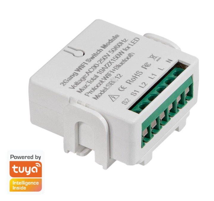 Modulo WiFi per Interruttore Smart 2 CH Alexa Google Home Tuya - Logilink IC-SH0124
