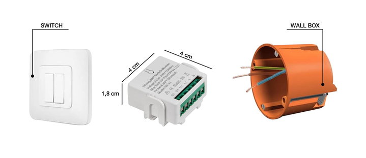 Modulo WiFi per Interruttore Smart 2 CH Alexa Google Home Tuya - Logilink IC-SH0124