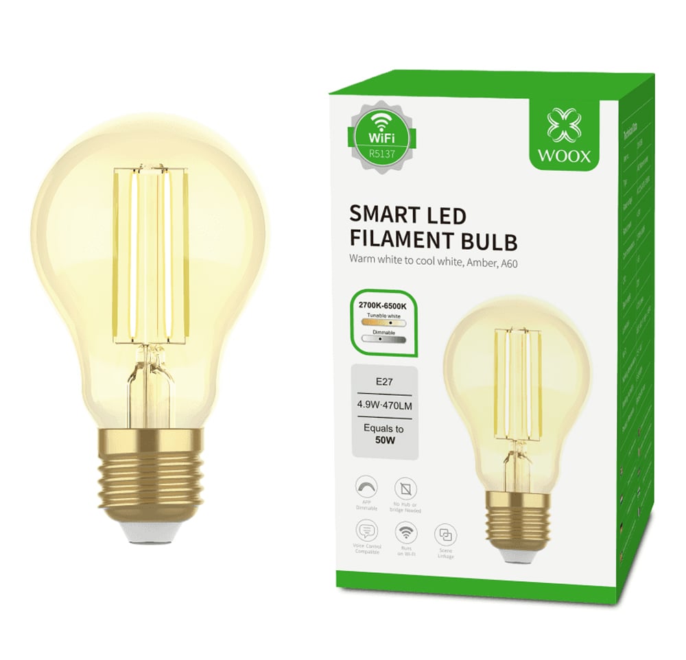 Smart bulb E 27 4,9 W LED hot amber filament Alexa Google - Woox IC-WO 5137