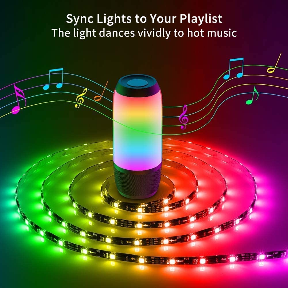 Kit Striscia LED Intelligente 5m con Funzione Musicale e Controllo Vocale Alexa, R5149 - Woox IC-WO5149