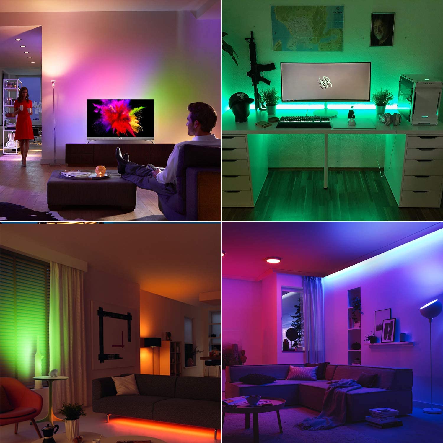 Kit Striscia LED Intelligente 5m con Funzione Musicale e Controllo Vocale Alexa, R5149 - Woox IC-WO5149
