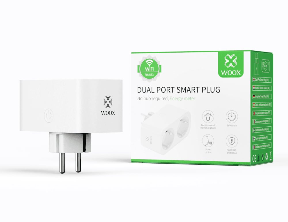 Intelligent socket Wi-Fi 2 xSchuko voice control Alexa - Woox IC-WO 6153
