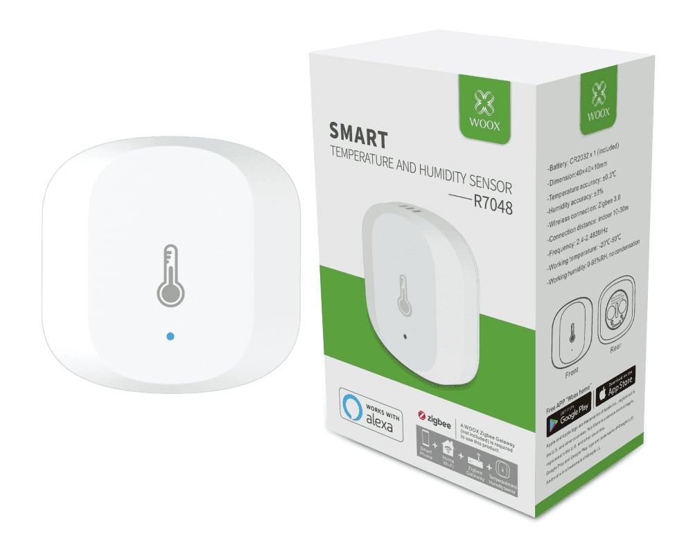 Sensore Smart Temperatura e Umidità, R7048 Zigbee - Woox IC-WO7048