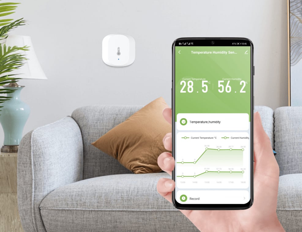 Sensore Smart Temperatura e Umidità, R7048 Zigbee - Woox IC-WO7048