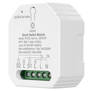 Smart Switch a 2 Canali WiFi 2.4GHz - Woox IC-WO7279