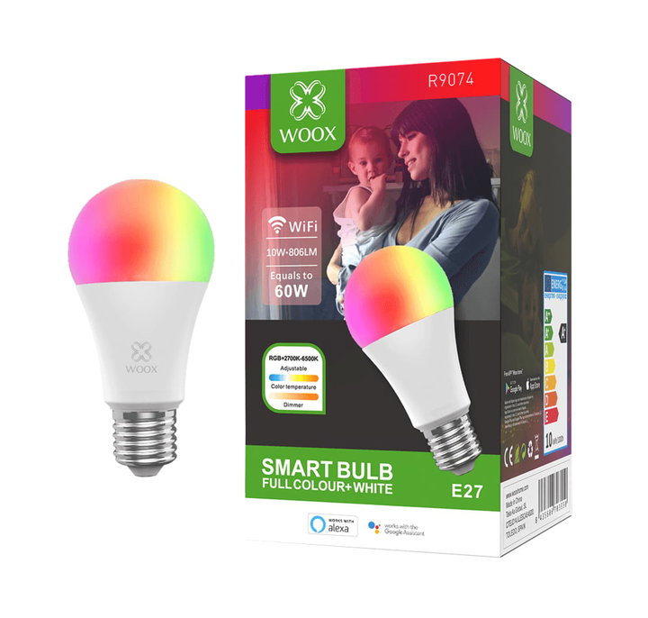 Lampadina LED E27 806lm WiFi Controllo Vocale Alexa, R9074 Classe F - Woox IC-WO9074