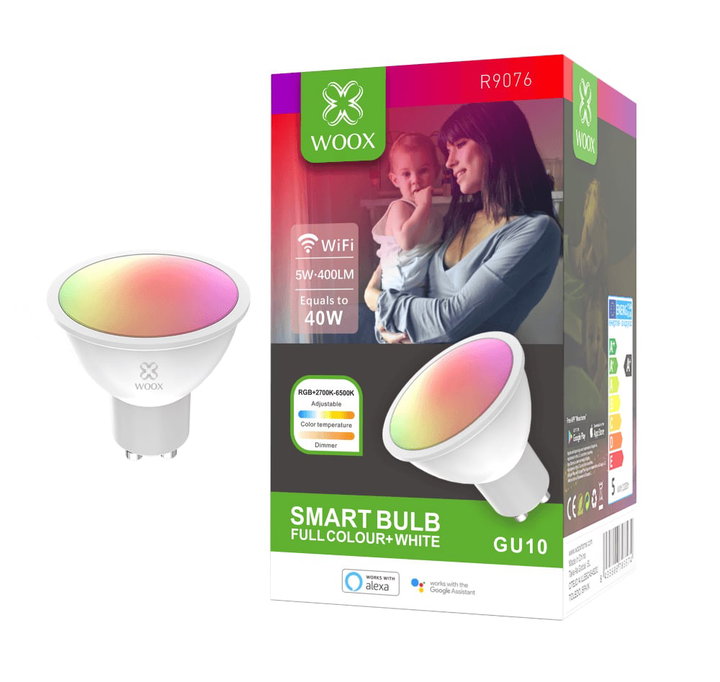 Lampadina LED GU10 400lm Smart Controllo Vocale Alexa, R9076 Classe F - Woox IC-WO9076