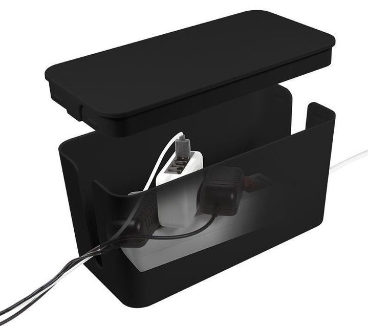 Medium Black Cable Management Box - Logilink ICA-BOX SB