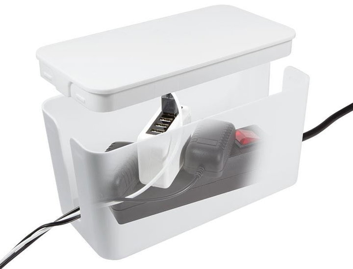 Medium White Cable Management Box - Logilink ICA-BOX SW